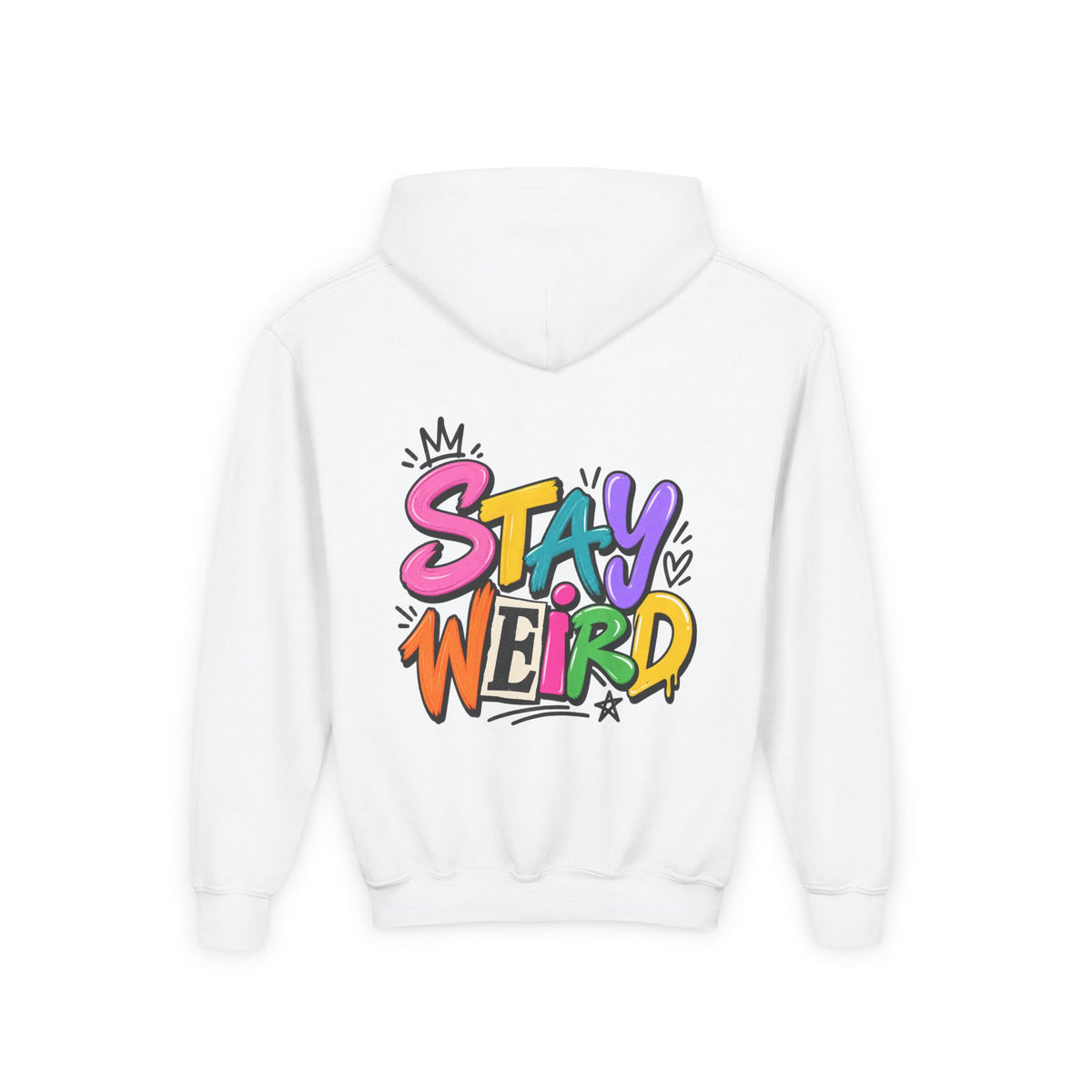 Kids Hoodie - "Stay Weird" Colorful Graffiti Graphic