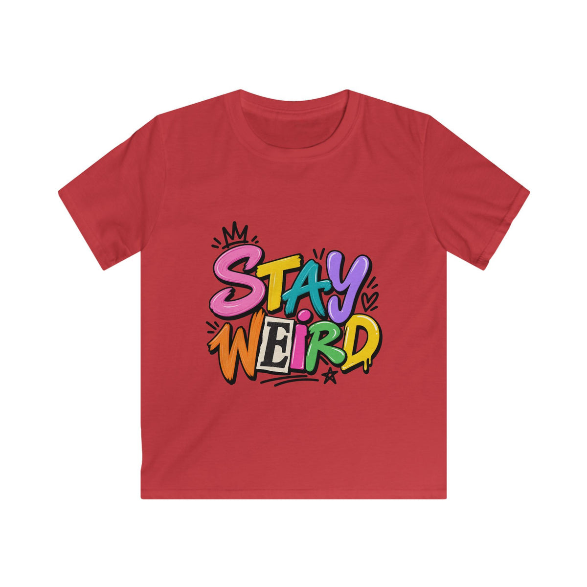 Kids T-shirt - "Stay Weird" Colorful Graffiti Shirt for Kids, Playful Self-Expression Gift