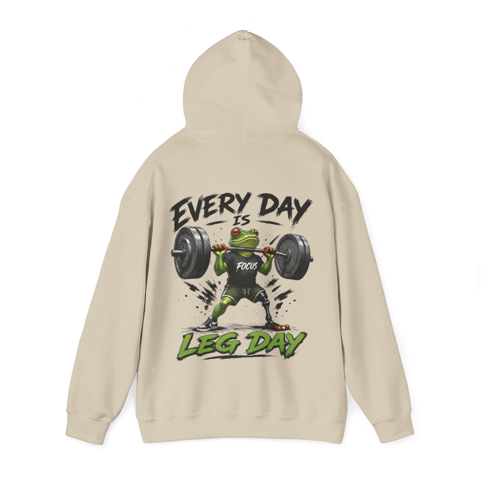 Adult Hoodie - "Every Day Is Leg Day" Frog Weightlifting Gym Hoodie
