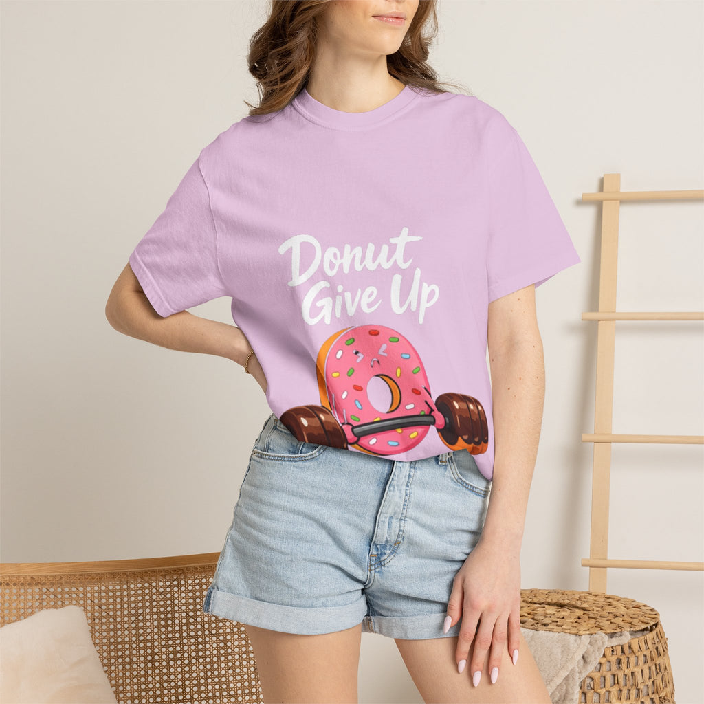Donut Give Up Adult T-Shirt — Funny Fitness Donut Graphic Tee