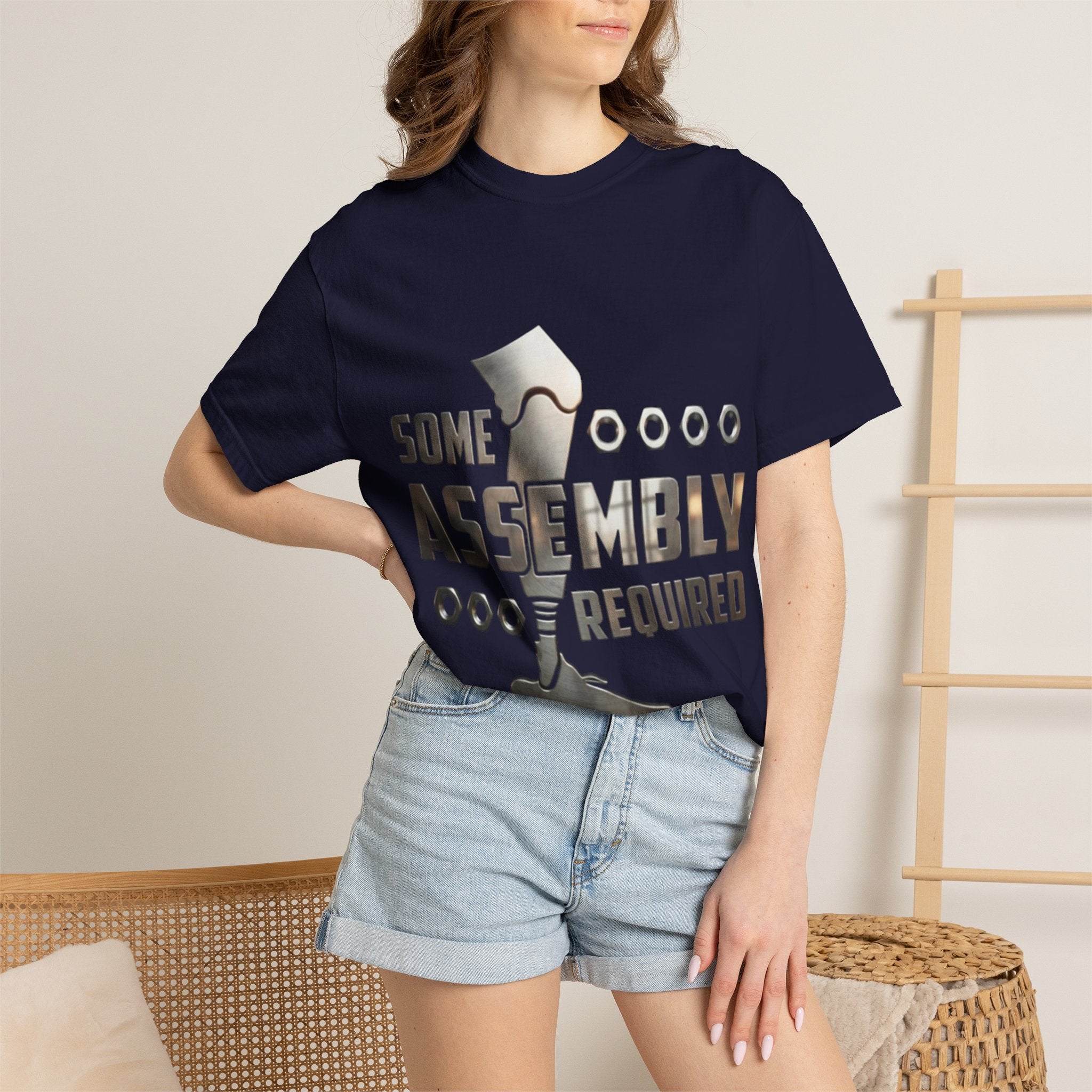 Some Assembly Required Adult T-Shirt — Funny DIY Carpenter Tee