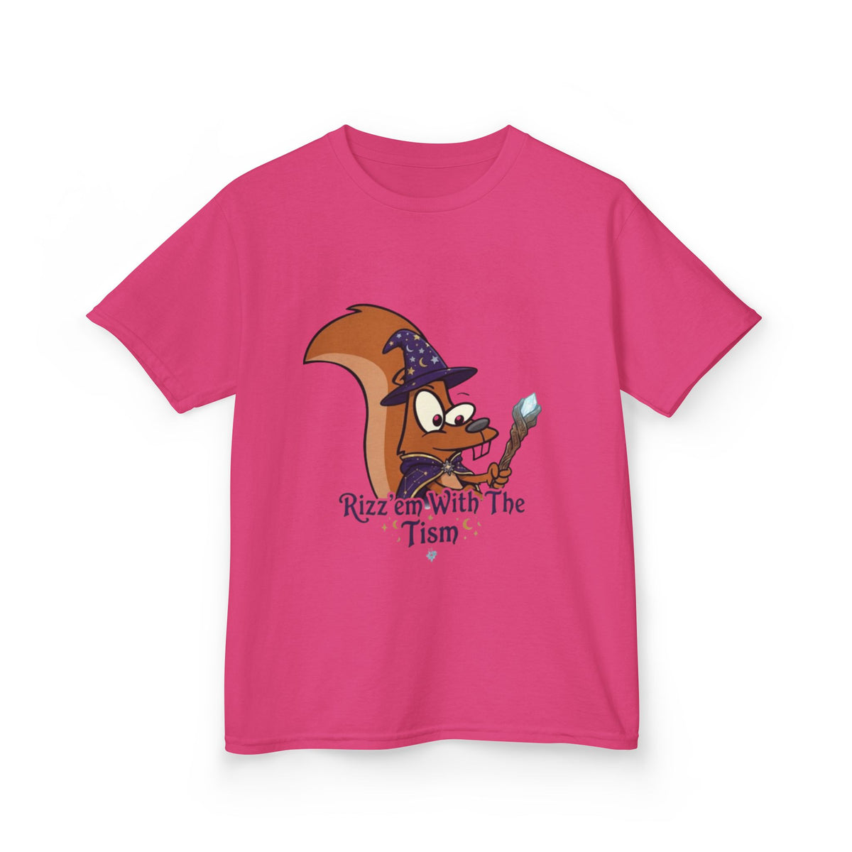 Wizard Fox kids Kids T‑Shirt — "Rizz em With The 'Tism" Cute Magical Tee
