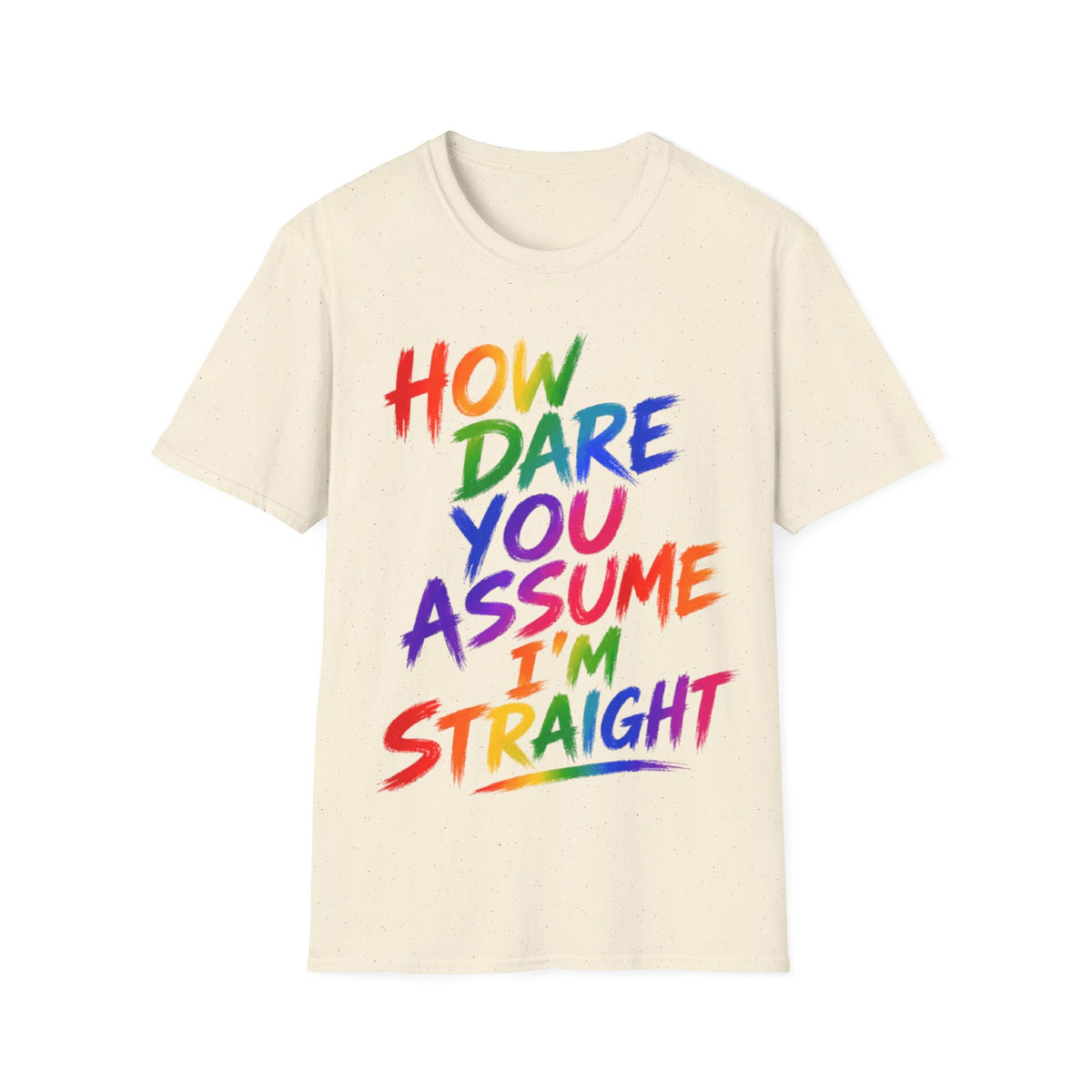 How Dare You Assume I’m Straight Adult T-Shirt — Rainbow Pride Graphic Tee