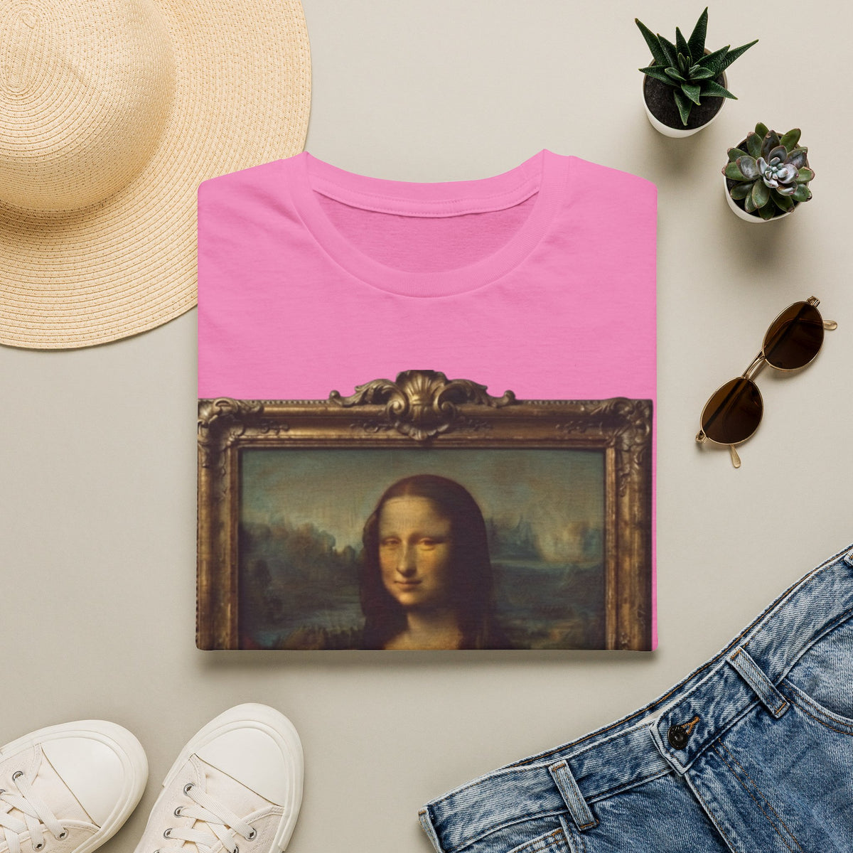 Mona Lisa Portrait Adult T-Shirt — Classic Renaissance Art Tee