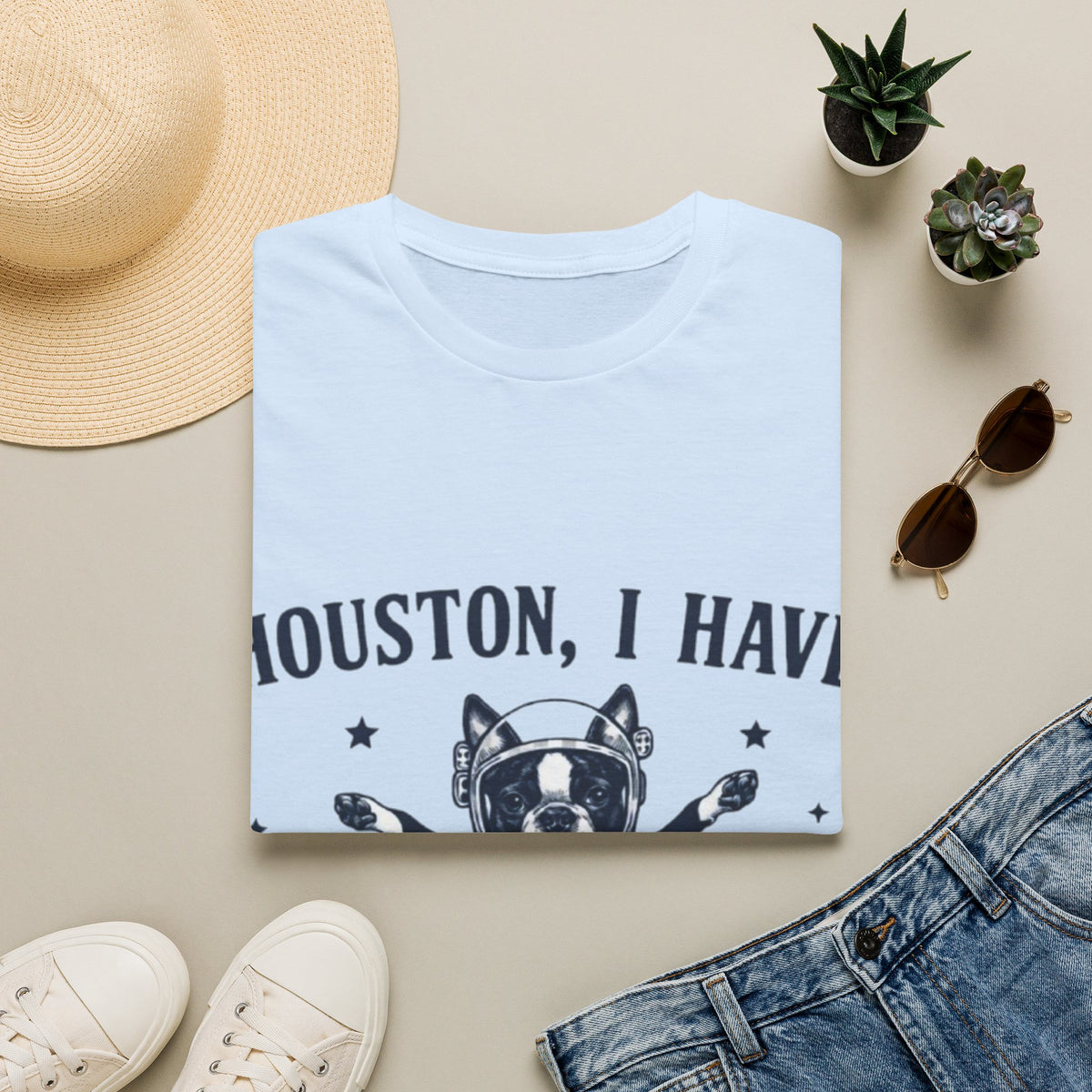 Adult T-Shirt — "Houston, I Have So Many Problems" Astronaut Dog Graphic Tee