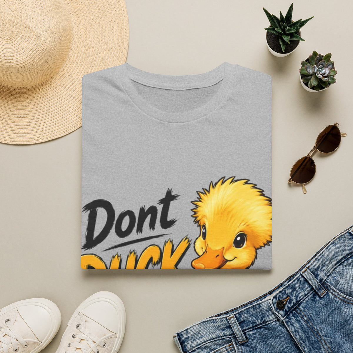 Don't Duck With Me Adult T-Shirt — Cute Yellow Duck Graphic Tee
