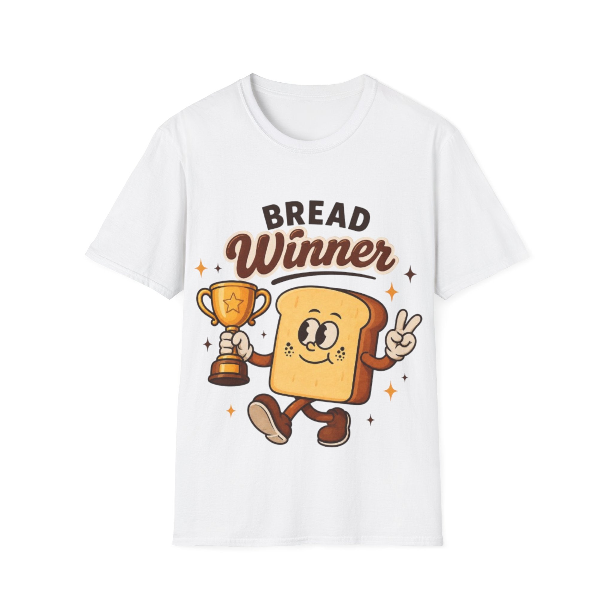 Bread Winner Adult T‑Shirt — Funny Toast Cartoon Tee for Bakers & Breakfast Lovers