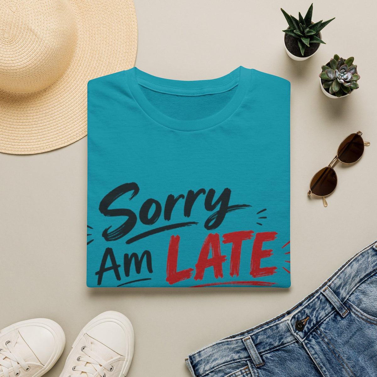 Sorry I’m Late Adult T-Shirt — Funny Graphic Tee ('Sorry Am Late I Didn’t Want To Come')