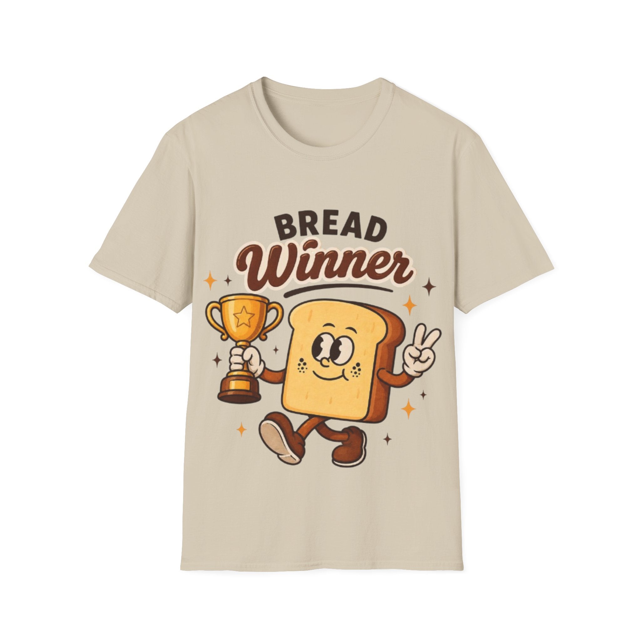 Bread Winner Adult T‑Shirt — Funny Toast Cartoon Tee for Bakers & Breakfast Lovers