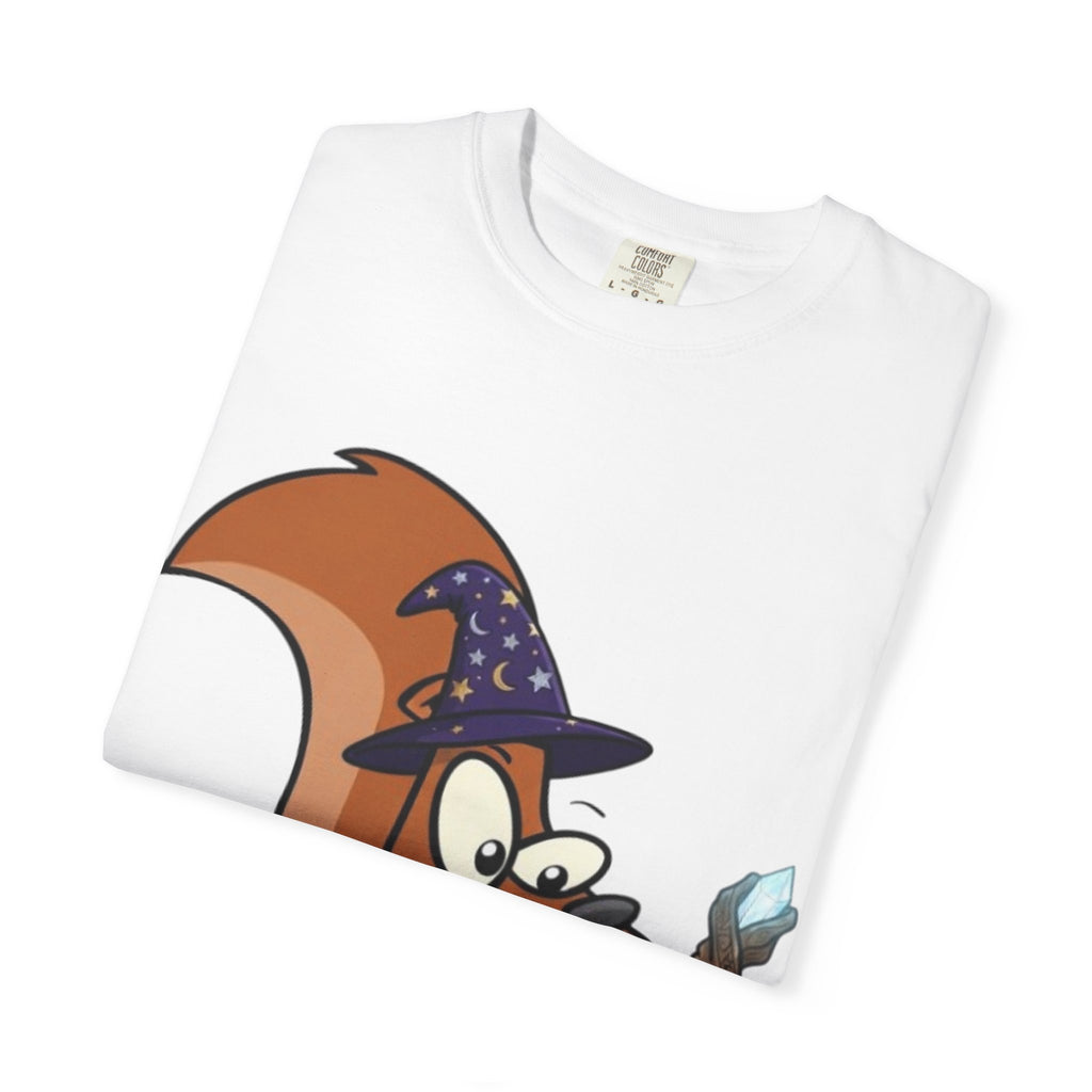 Wizard Squirrel Adult T-Shirt — "Rizz 'em With The Tism" Cute Magic Cartoon Tee