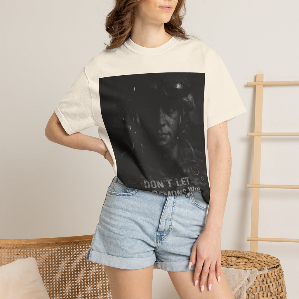Don't Let the Demons Win T-Shirt — Dark Tactical Graphic Tee