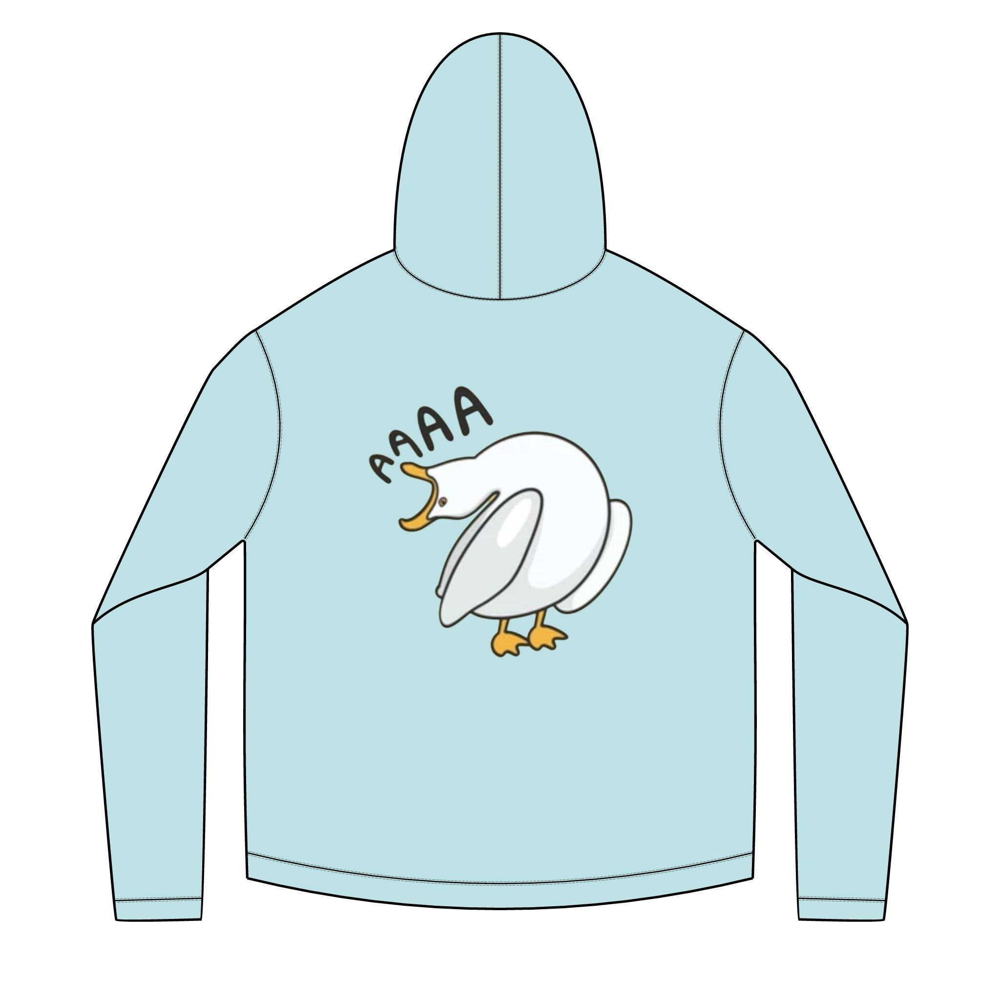 Screaming Swan Adult Hoodie | Cute Cartoon Bird Illustration