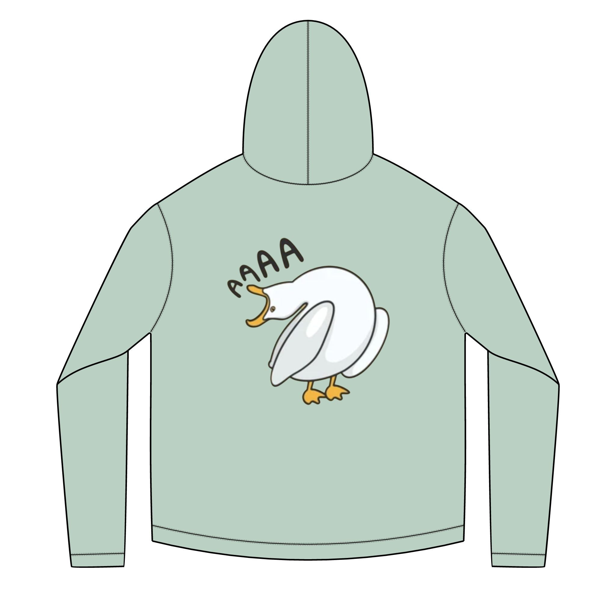 Screaming Swan Adult Hoodie | Cute Cartoon Bird Illustration