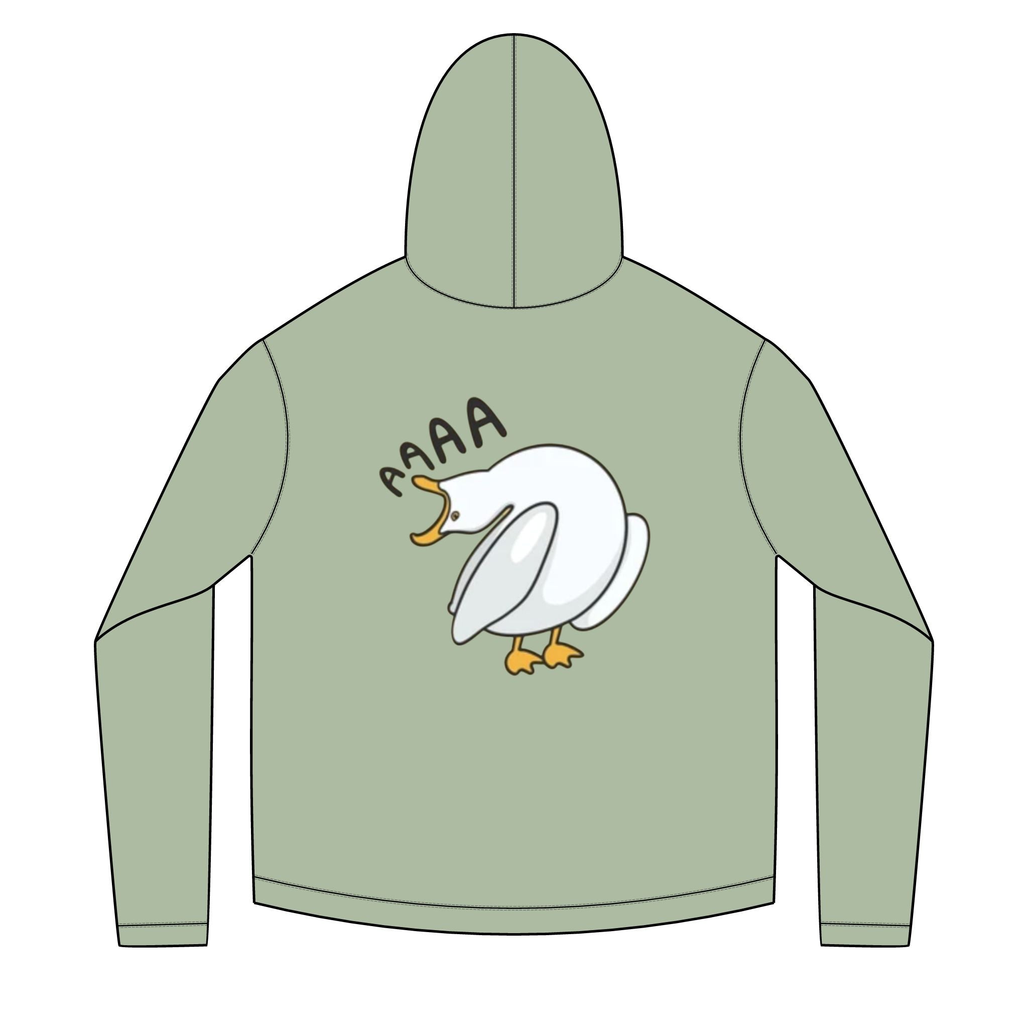 Screaming Swan Adult Hoodie | Cute Cartoon Bird Illustration