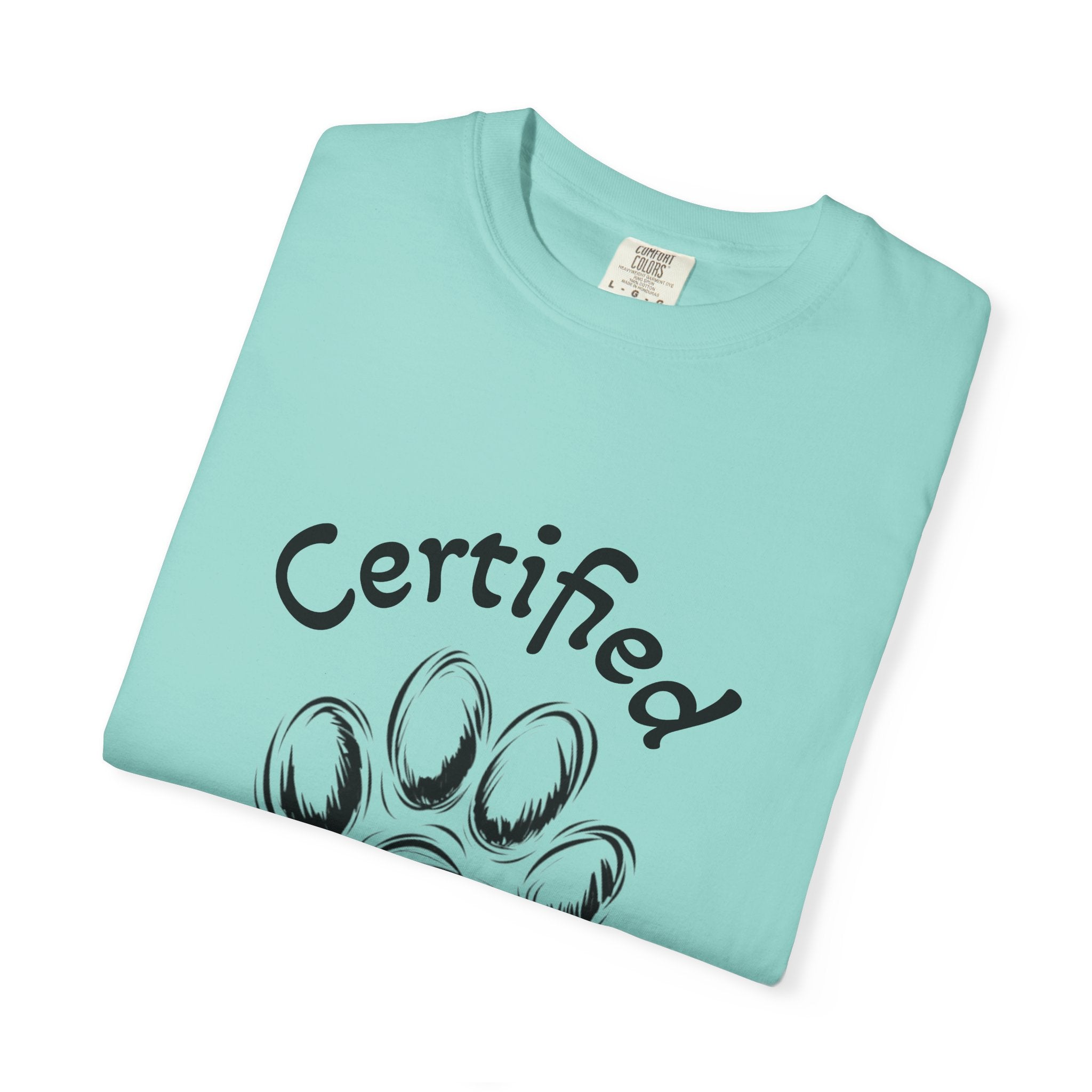 Certified Dog Person Adult T-Shirt — Paw Print Graphic Tee for Dog Lovers