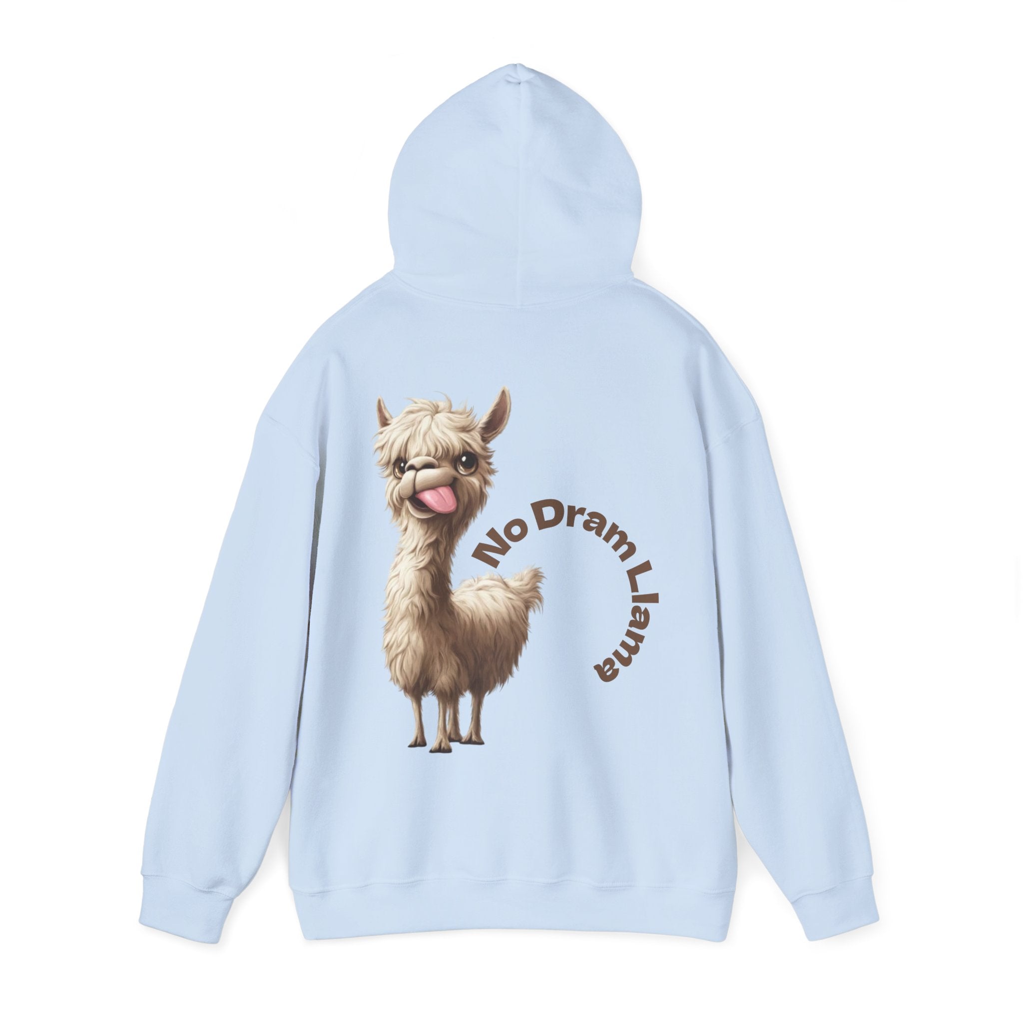 No Dram Llama Adult Hoodie – Cute Llama Graphic Pullover