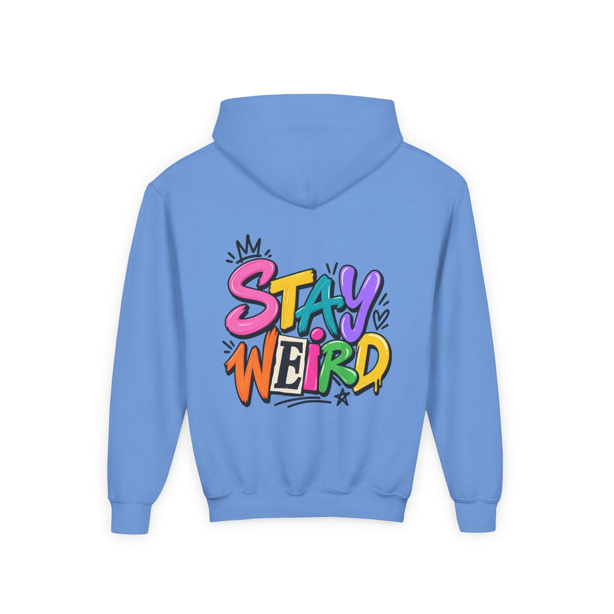 Kids Hoodie - "Stay Weird" Colorful Graffiti Graphic