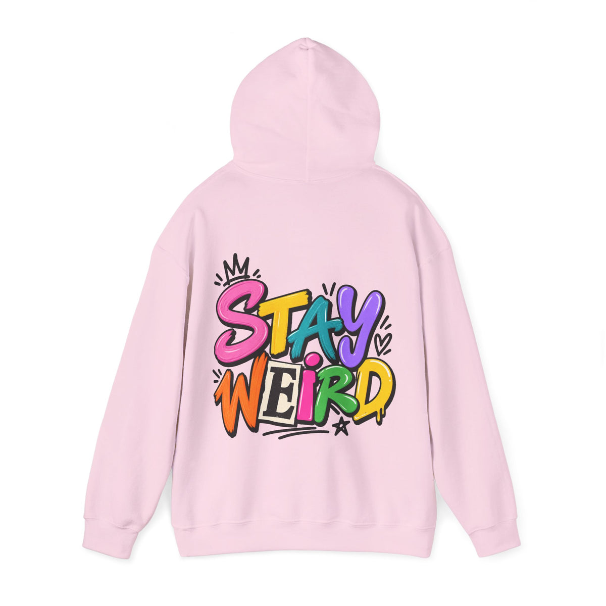 Stay Weird Adult Hoodie – Colorful Graffiti Graphic Hoodie