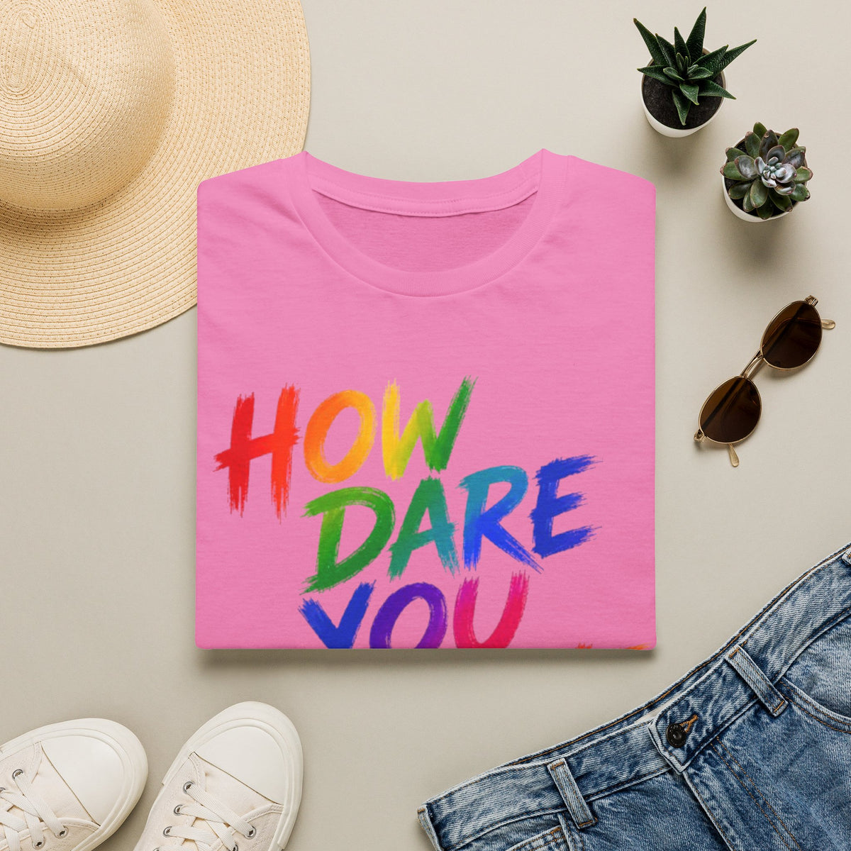 How Dare You Assume I’m Straight Adult T-Shirt — Rainbow Pride Graphic Tee