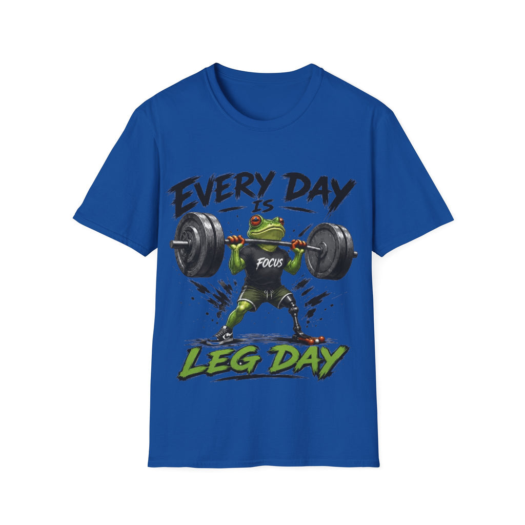 Weightlifting Frog Adult T‑Shirt — "Every Day Is Leg Day" Graphic Tee