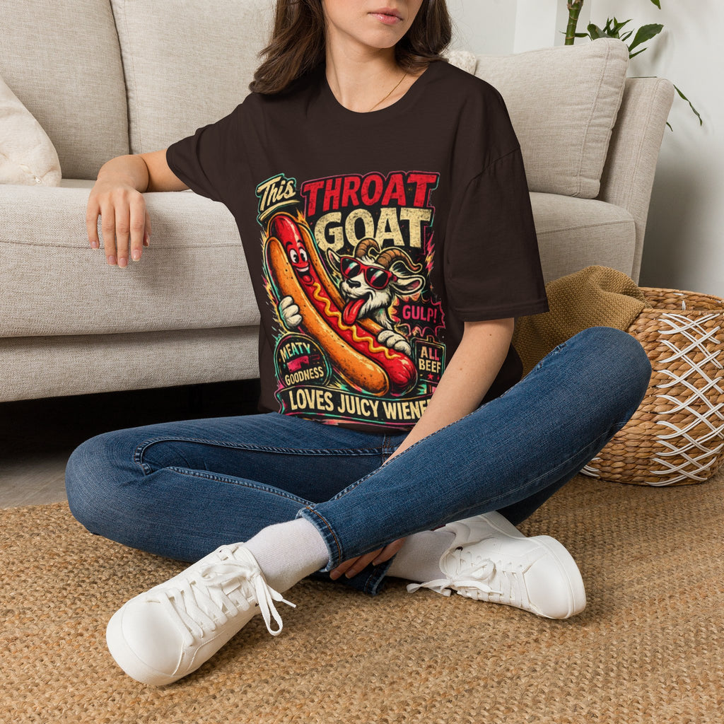 This Throat Goat Adult T-Shirt — Retro Hot Dog Graphic Tee