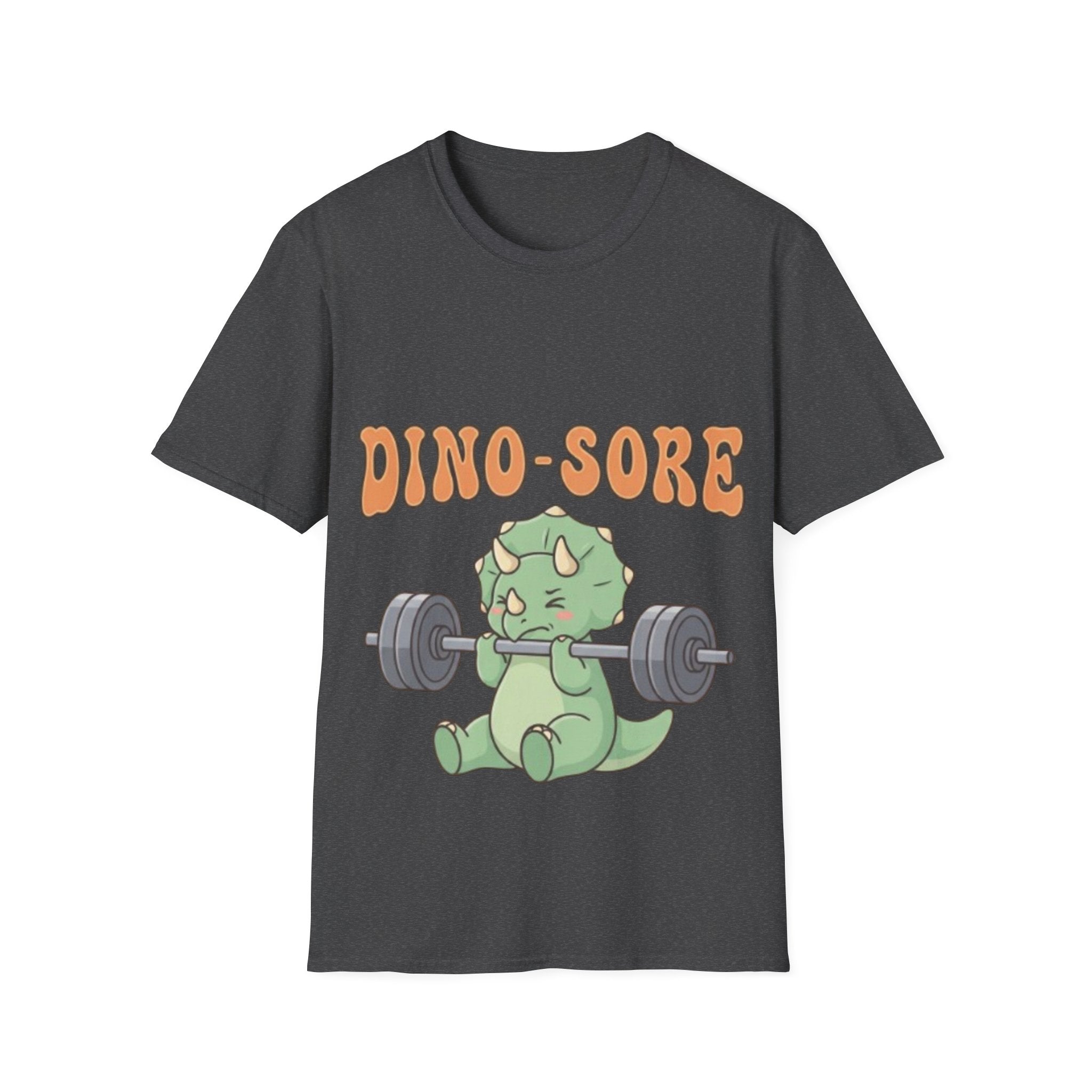Dino-Sore Adult T-Shirt — Cute Workout Dinosaur Fitness Tee