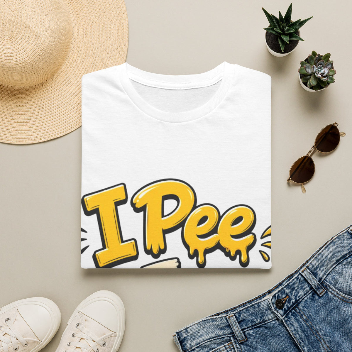 Funny "I Pee in Pools" Adult T-Shirt — Humorous Summer Pool Party Tee