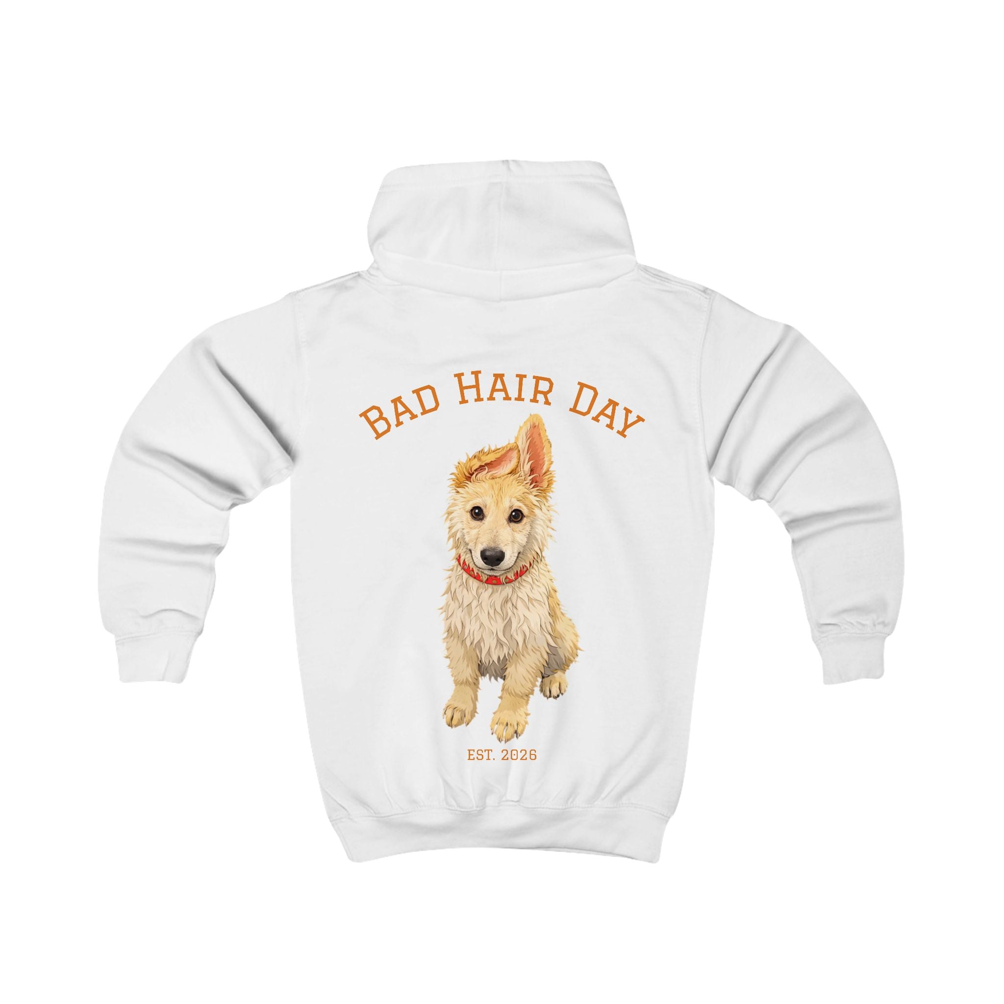 Bad Hair Day Puppy Kids Hoodie | Cute Dog Paw Chest Print