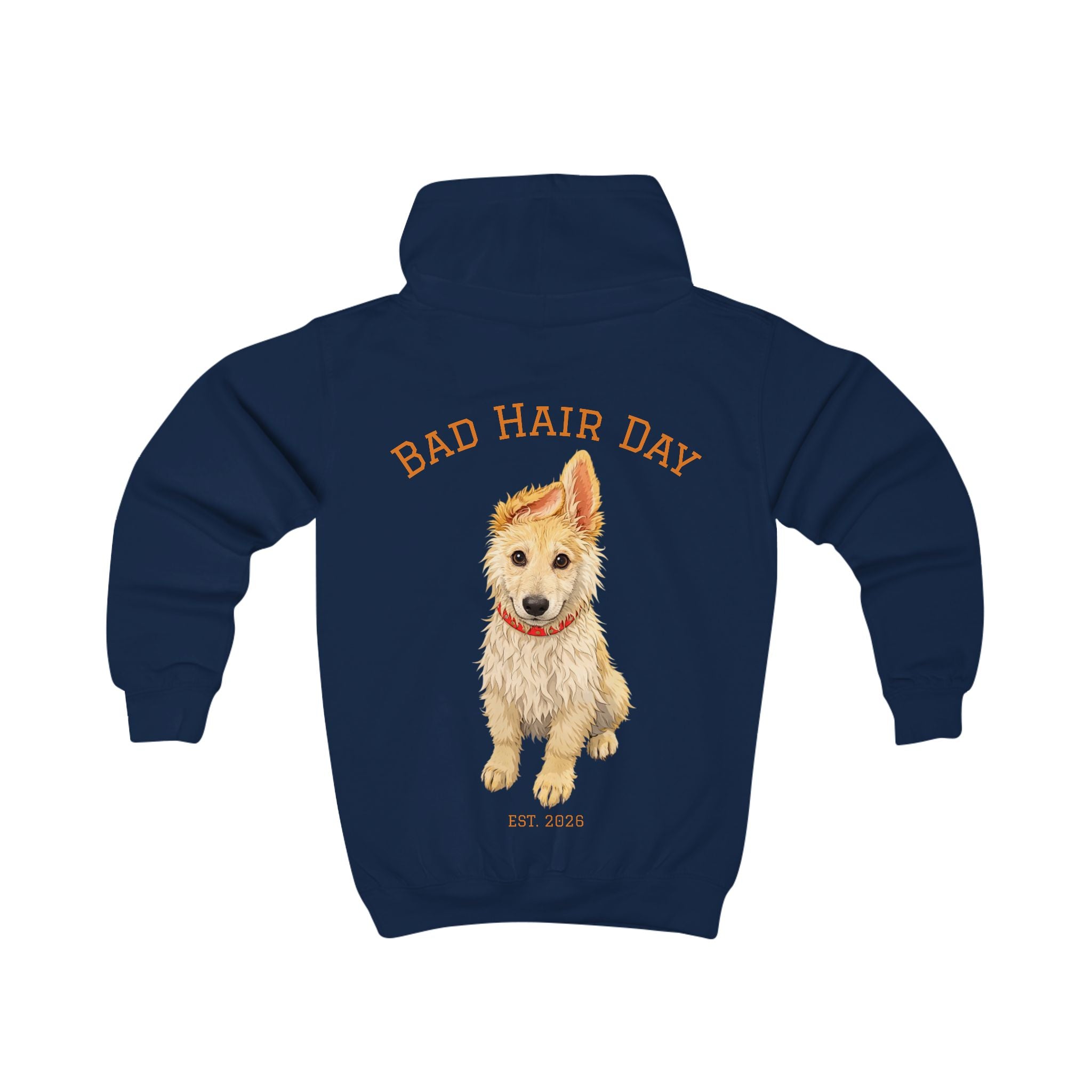 Bad Hair Day Puppy Kids Hoodie | Cute Dog Paw Chest Print