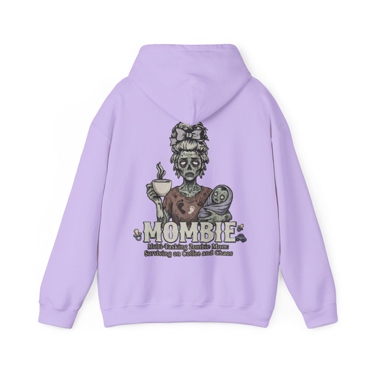 Mombie Adult Hoodie — “Mombie” Funny Coffee & Chaos Mom Sweatshirt