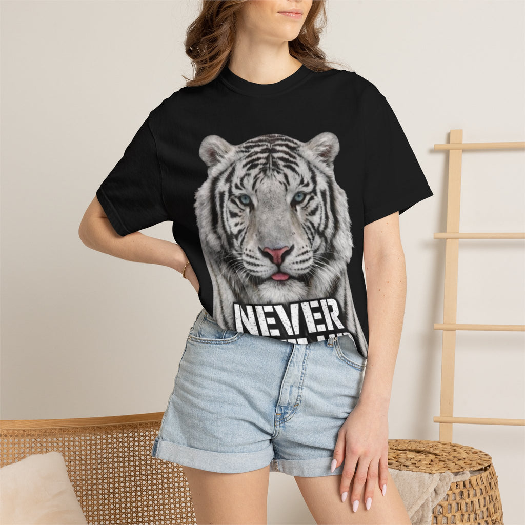 Never Give Up Tiger Adult T-Shirt
