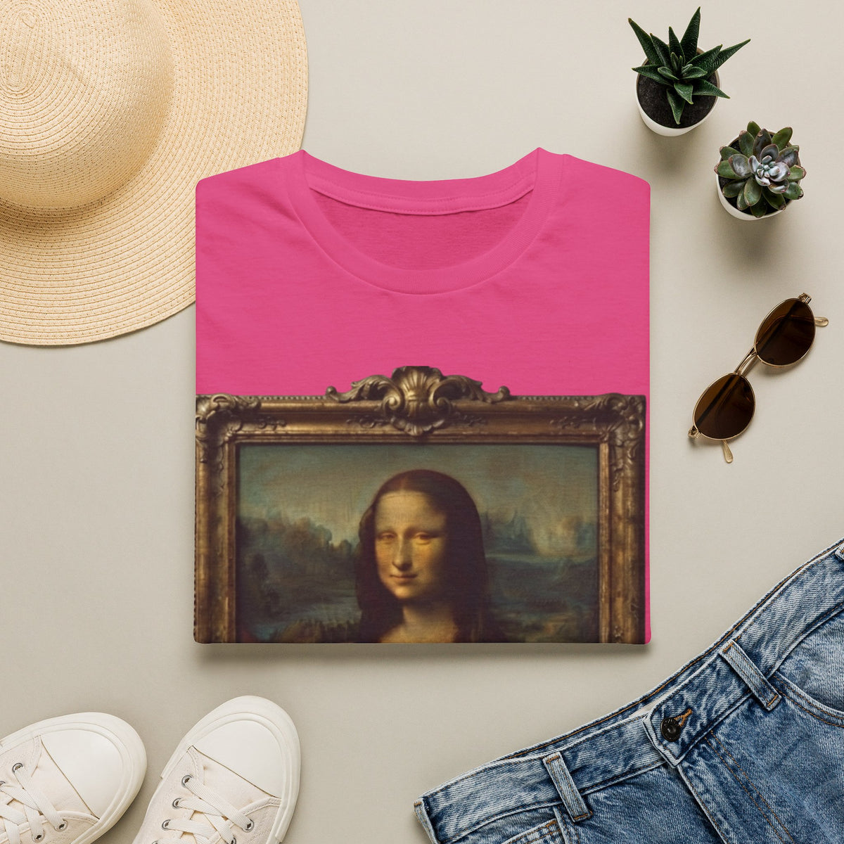 Mona Lisa Portrait Adult T-Shirt — Classic Renaissance Art Tee