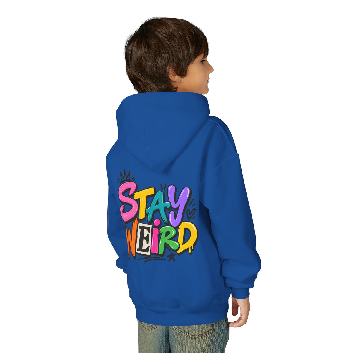 Kids Hoodie - "Stay Weird" Colorful Graffiti Graphic