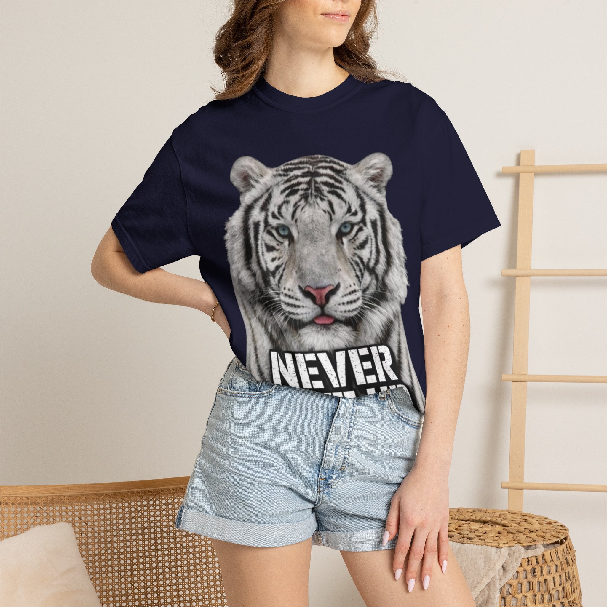 Never Give Up Tiger Adult T-Shirt