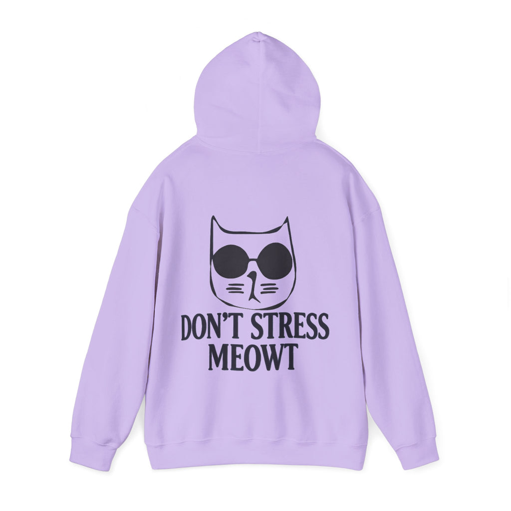 Don't Stress Meowt Adult Hoodie — Relaxed Cat Graphic Sweatshirt