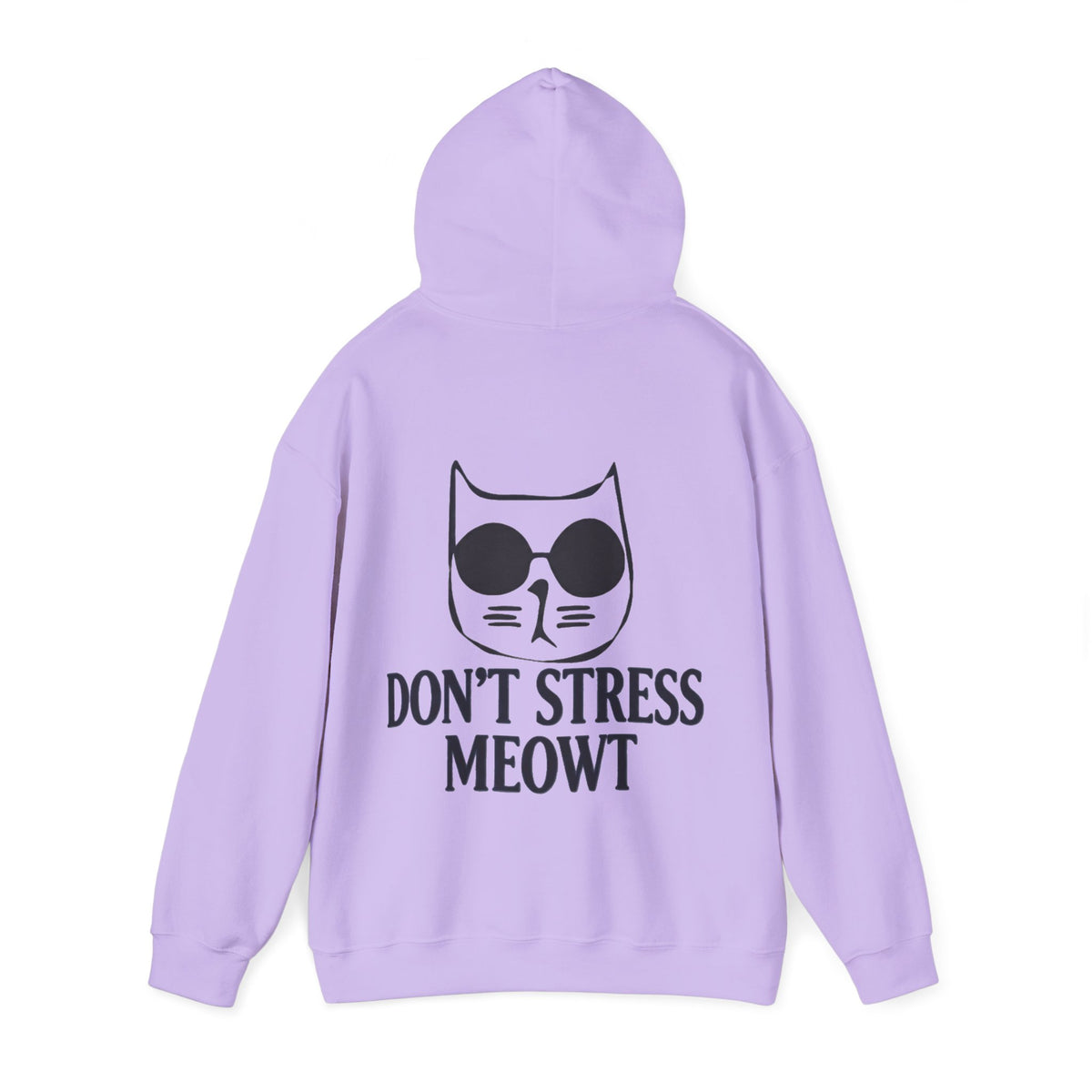 Don't Stress Meowt Adult Hoodie — Relaxed Cat Graphic Sweatshirt