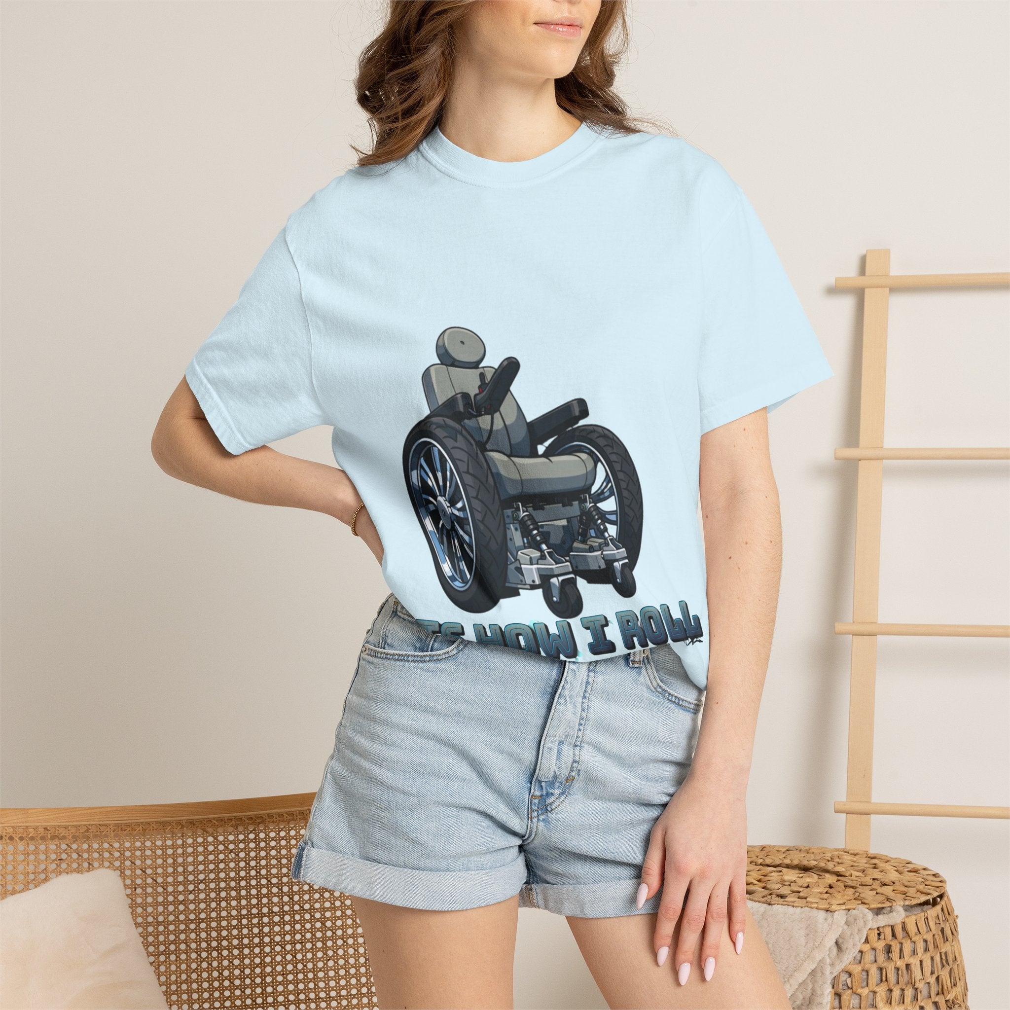 Adult T-Shirt — 'It's How I Roll' Wheelchair Graphic Tee