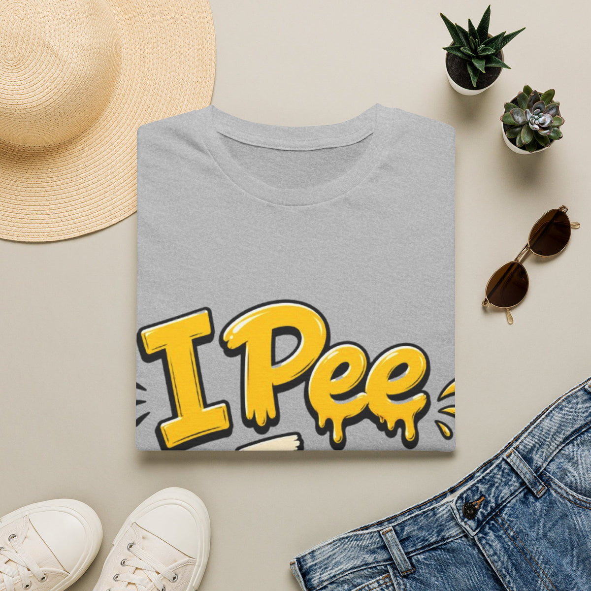 Funny "I Pee in Pools" Adult T-Shirt — Humorous Summer Pool Party Tee