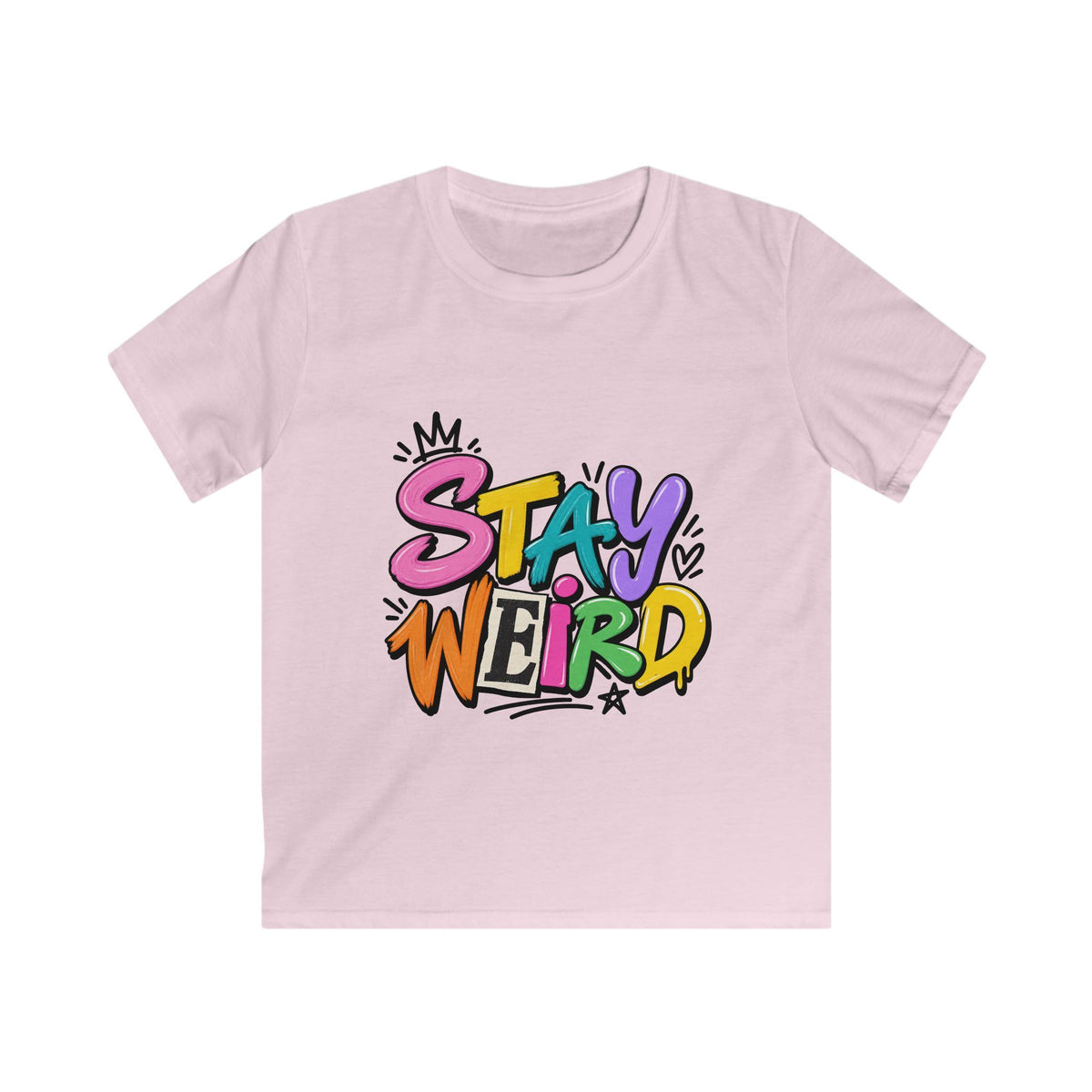 Kids T-shirt - "Stay Weird" Colorful Graffiti Shirt for Kids, Playful Self-Expression Gift