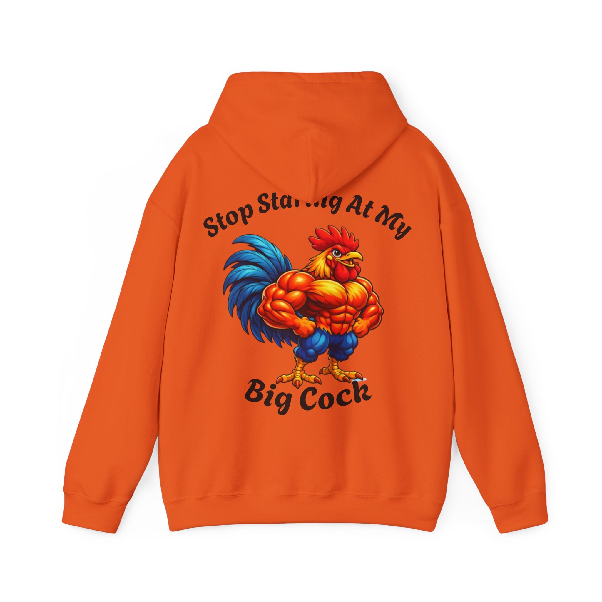 Adult Hoodie - 'Stop Staring At My Big Cock' Funny Rooster Graphic Pullover