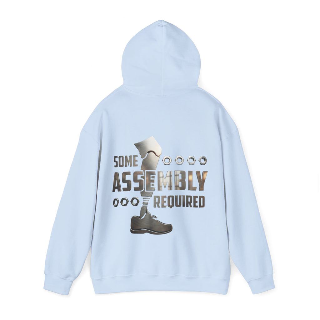 Adult Hoodie — "Some Assembly Required" Robot Leg Graphic Pullover