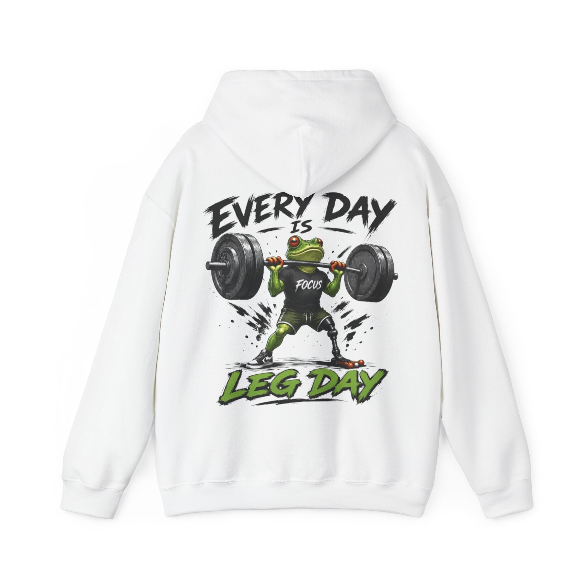 Adult Hoodie - "Every Day Is Leg Day" Frog Weightlifting Gym Hoodie