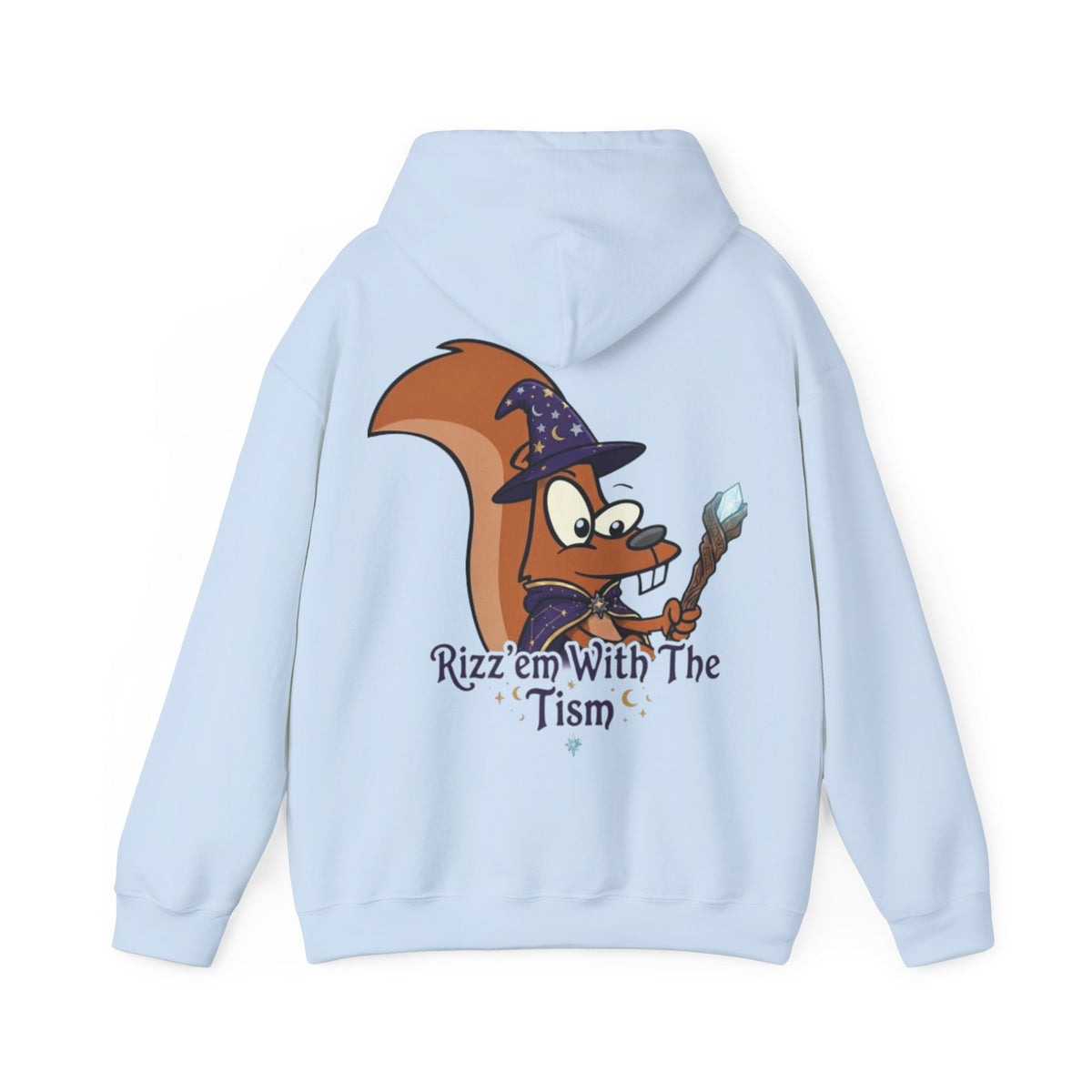 Wizard Beaver Adult Hoodie — "Rizz 'em With The Tism" Cute Magical Graphic Sweatshirt
