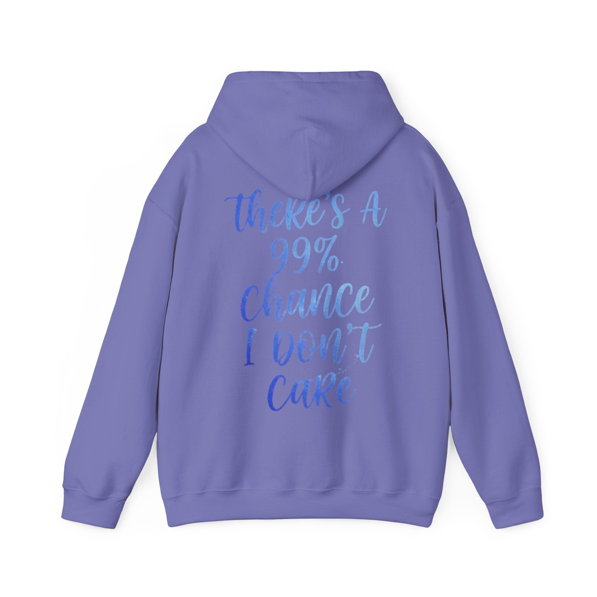 99% Chance I Don’t Care Adult Hoodie — Funny Casual Graphic Hooded Sweatshirt