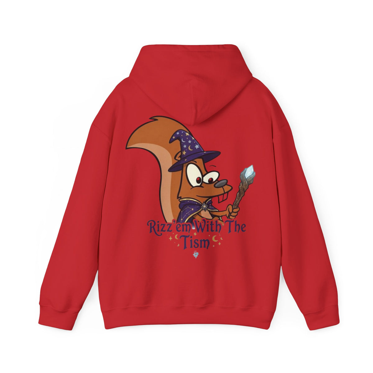 Wizard Beaver Adult Hoodie — "Rizz 'em With The Tism" Cute Magical Graphic Sweatshirt