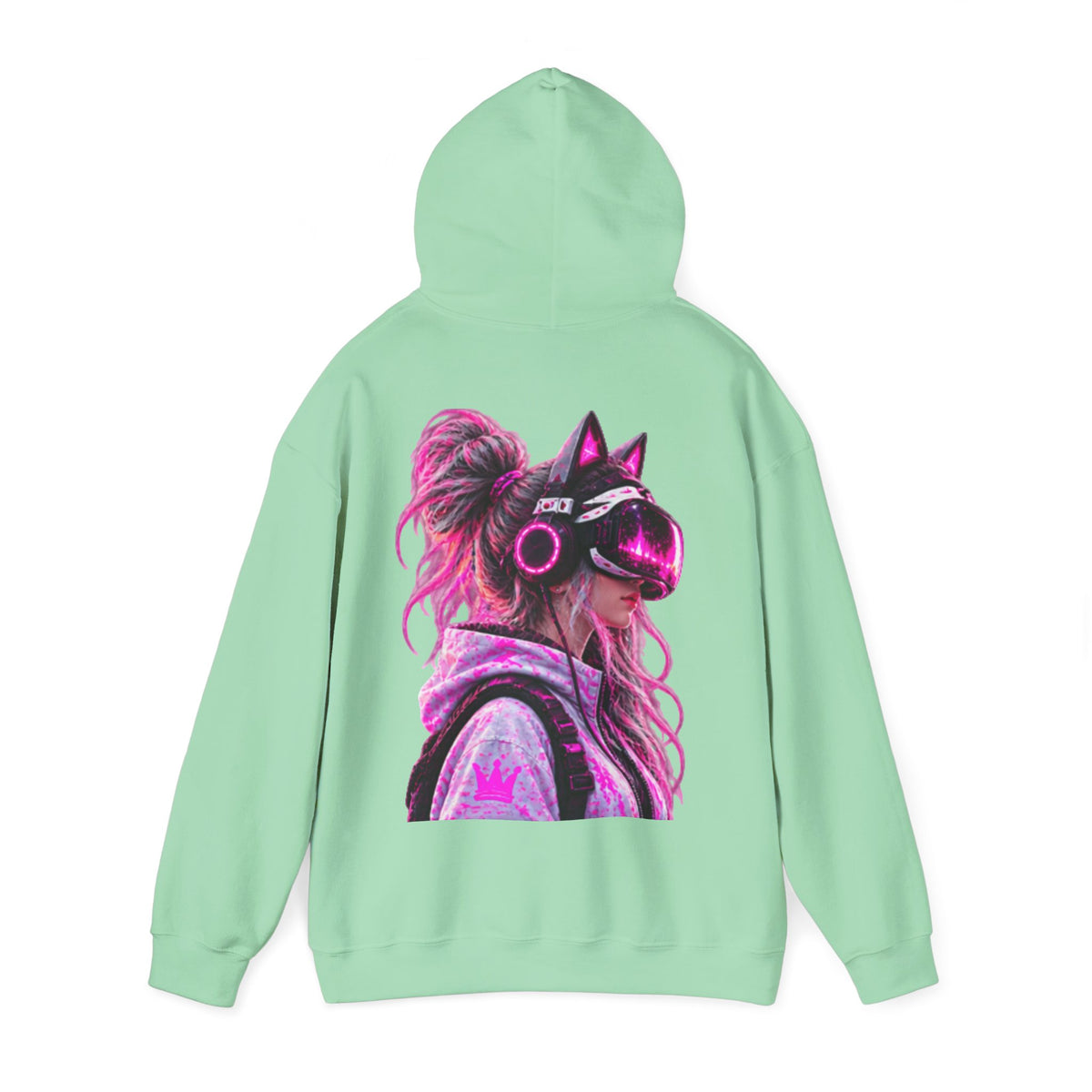 Cyberpunk VR Adult Hoodie — Neon Retro Gamer Aesthetic