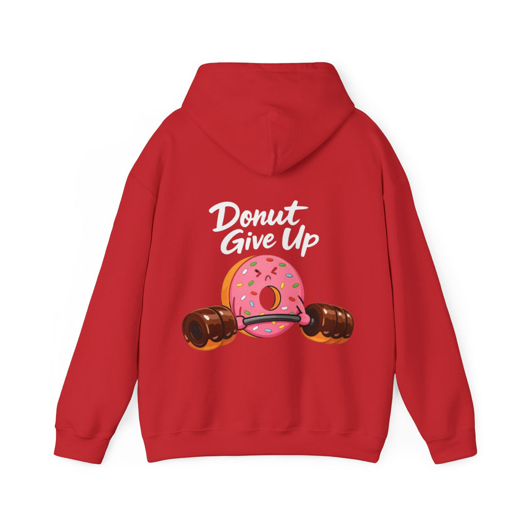 Donut Give Up Adult Hoodie — Funny Fitness Donut Graphic Sweatshirt