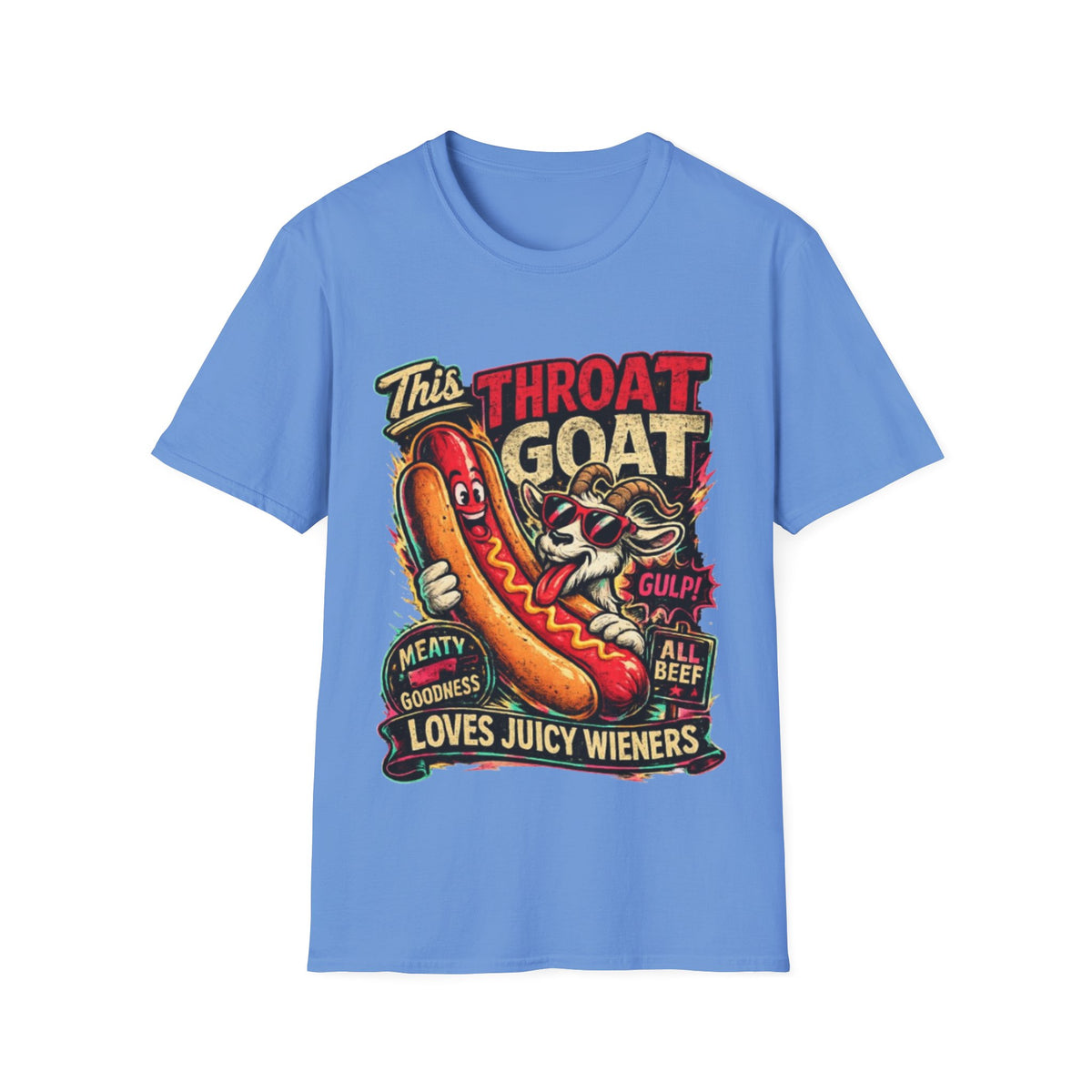 This Throat Goat Adult T-Shirt — Retro Hot Dog Graphic Tee