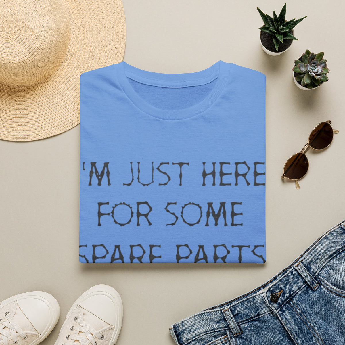 Halloween Pumpkin Jack-o'-Lantern Adult T-Shirt — "I'm Just Here For Some Spare Parts"