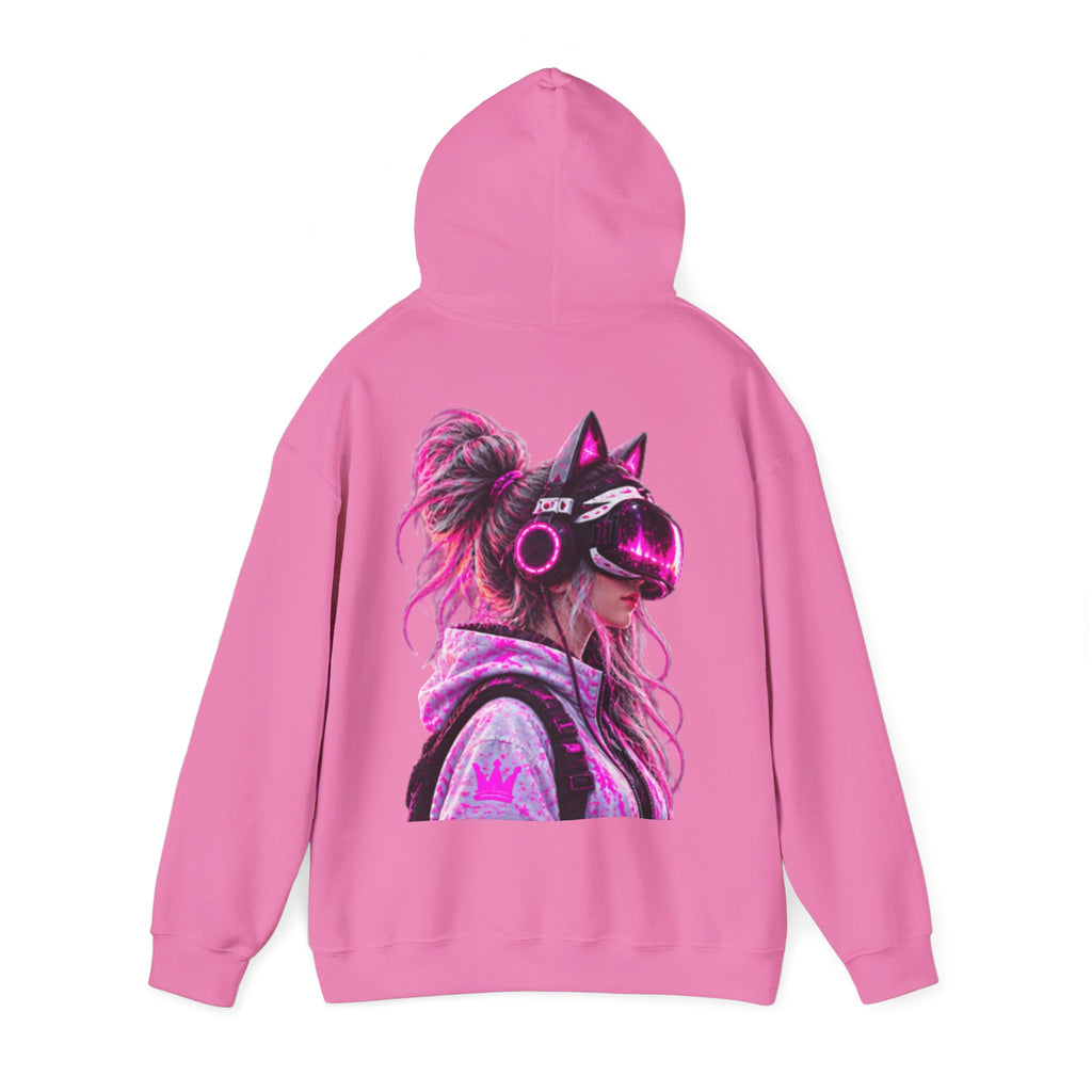 Cyberpunk VR Adult Hoodie — Neon Retro Gamer Aesthetic